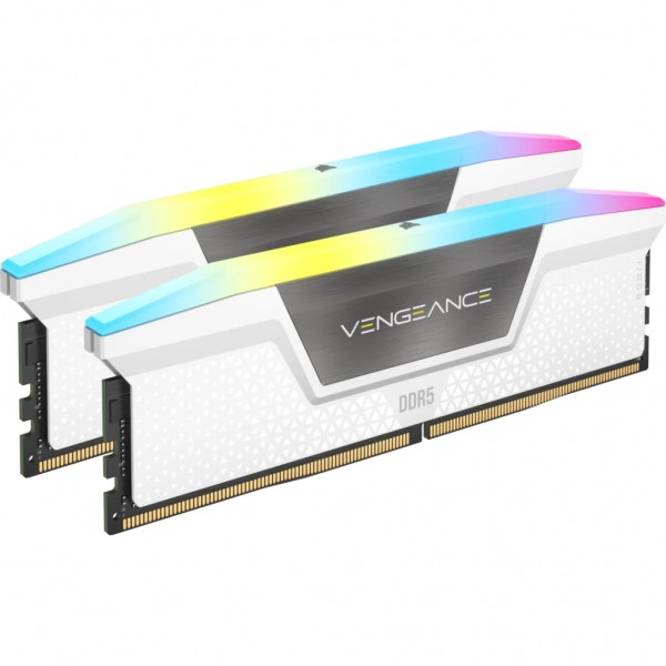Модуль пам'яті для комп'ютера DDR5 32GB (2x16GB) 6000 MHz Vengeance RGB White Corsair (CMH32GX5M2E6000Z36W)