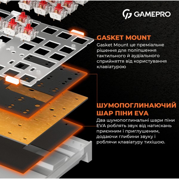 Клавіатура GamePro MK180B Hot-Swap Red Swich RGB USB UA Black (MK180B)