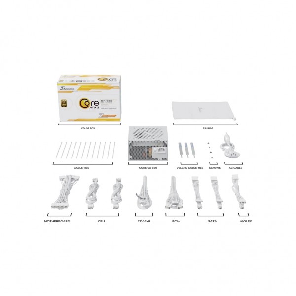 Блок живлення Seasonic 650W WHITE (CORE GX-650-ATX31-WHITE)