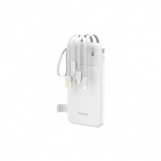Батарея універсальна Dudao 10000mAh K11 10W, USB-A, USB-C, microUSB, with USB-A/USB-C/Lightning/MicroUSB cables White (6977196681860)