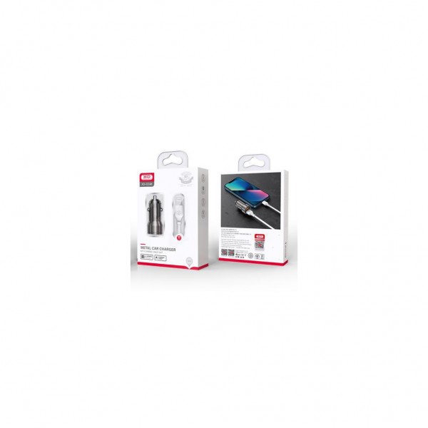 Зарядний пристрій XO CC48 + cable Lightning Smart Metal 2USB, 2.4A Grey (XO-CC48i-GR)