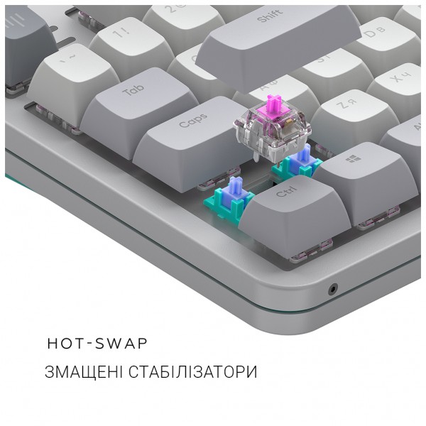 Клавіатура Dark Project ALU87 Daylight ABS RGB Mech G3MS Zircon White/Grey (DPKB_DAYLIGHT_87_ANSI_UA)