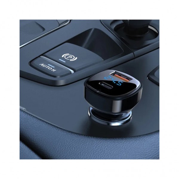 Зарядний пристрій Acefast 2xUSB 66W (USB-C + USB-A) B4 with digital display (6974316280392)