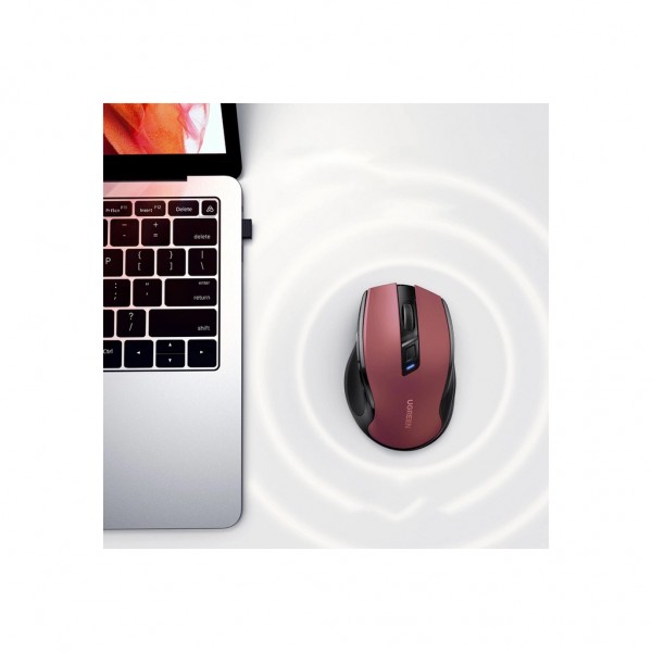 Мишка UGREEN MU006 Ergonomic Wireless Red/Black (25752)