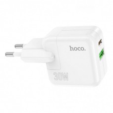 Зарядний пристрій HOCO C111A Lucky 1xUSB-C PD30W + 1xUSB QC3.0 White (6931474790866)