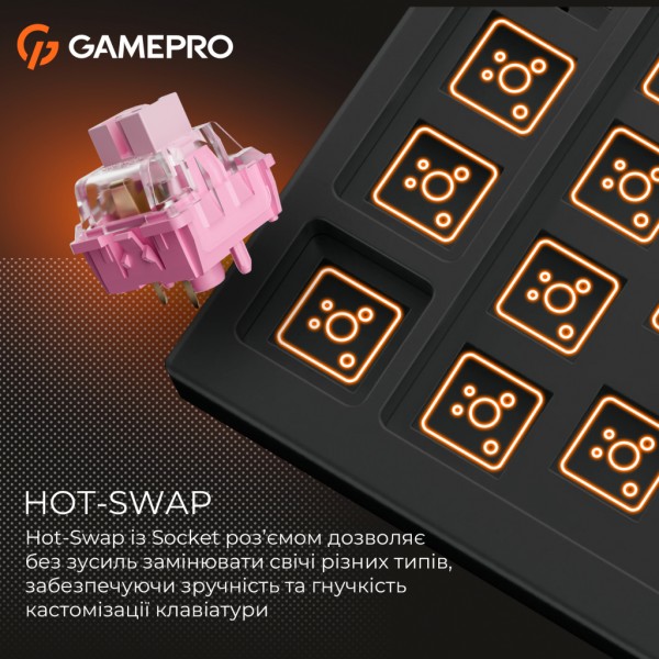 Клавіатура GamePro MK130 V2 Infinity QLAB Sakura Linear RGB USB UA Black (MK130-V2-B-QS)
