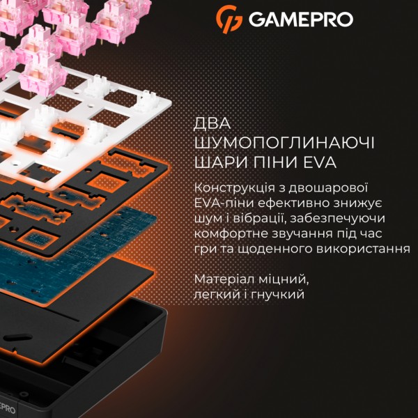 Клавіатура GamePro MK130 V2 Infinity QLAB Sakura Linear RGB USB UA Black (MK130-V2-B-QS)
