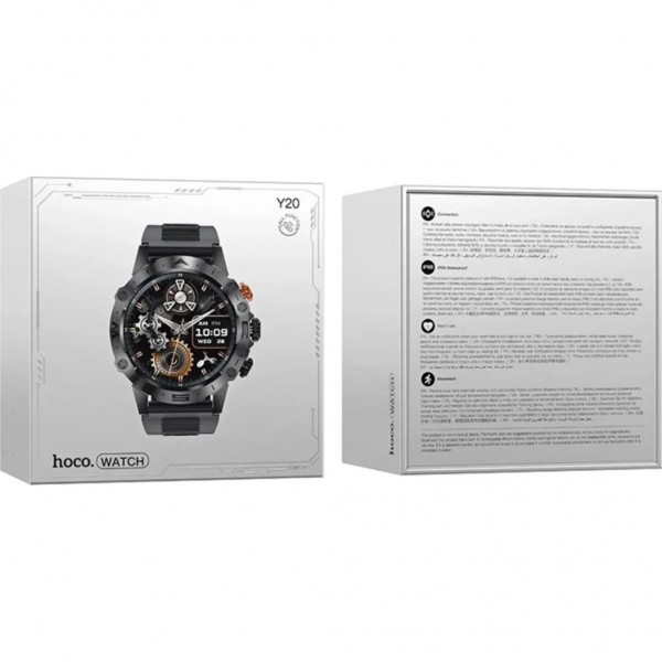 Смарт-годинник HOCO Y20 Smart sports watch(call version) Black (6942007619400)