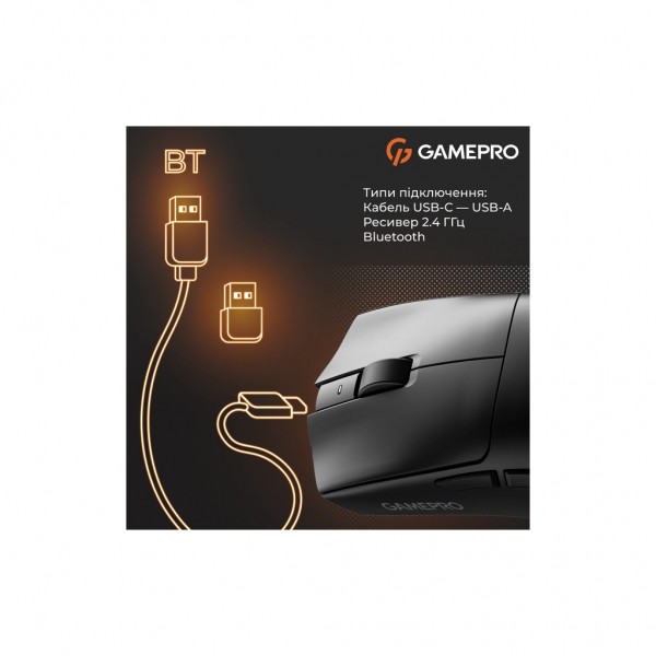 Мишка GamePro Genesis Wizard Wireless/Bluetooth/USB Black (GM160B)