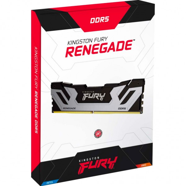 Модуль пам'яті для комп'ютера DDR5 48GB (2x24GB) 8800 MHz Renegade Black/Silver Kingston Fury (ex.HyperX) (KF588CU42RSK2-48)