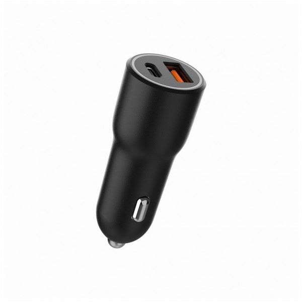 Зарядний пристрій Gembird 1xUSB-C PD20W + 1xUSB QC3.0 car adapter black (TA-UC-AC2PDQC38-CAR-01)