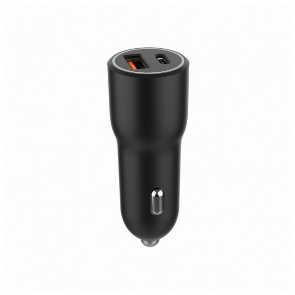 Зарядний пристрій Gembird 1xUSB-C PD20W + 1xUSB QC3.0 car adapter black (TA-UC-AC2PDQC38-CAR-01)