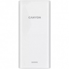 Батарея універсальна Canyon 20000mAh, Input 5V/2A, Output 5V/2.1A(Max), White (CNE-CPB2001W)
