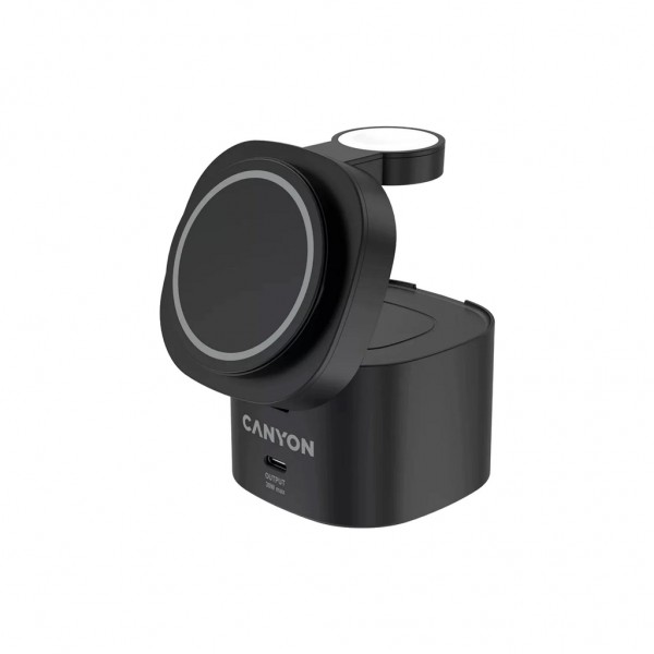 Зарядний пристрій Canyon 4-in-1 wireless charging stand 30W + charger 65W + cable 1.0m black (CNS-WCS405B)