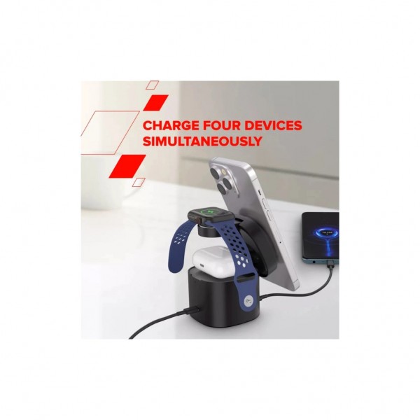 Зарядний пристрій Canyon 4-in-1 wireless charging stand 30W + charger 65W + cable 1.0m black (CNS-WCS405B)