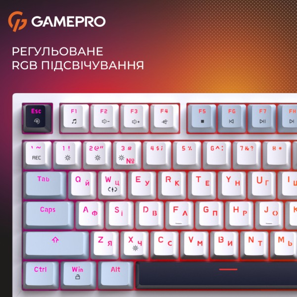 Клавіатура GamePro Genesis Warden MK160BL Outemu Swithes USB White (MK160BL)