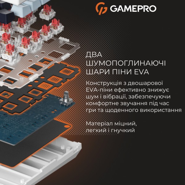 Клавіатура GamePro Genesis Warden MK160BL Outemu Swithes USB White (MK160BL)