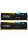 Модуль пам'яті для комп'ютера DDR5 16GB (2x8GB) 5200 MHz FURY Beast RGB Kingston Fury (ex.HyperX) (KF552C40BBAK2-16)