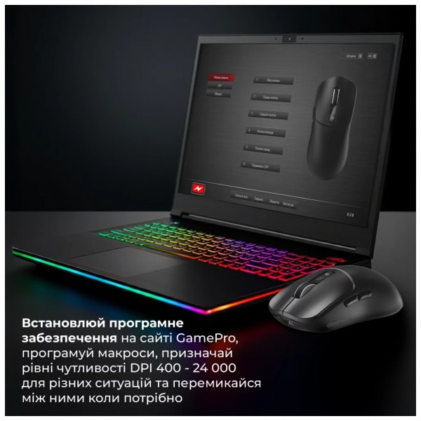 Мишка GamePro Genesis Ranker Wireless/Bluetooth/USB Black (GM012B)