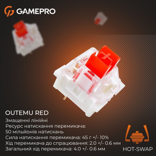 Клавіатура GamePro Genesis Warden MK160P Outemu Swithes USB White-Grey (MK160P)