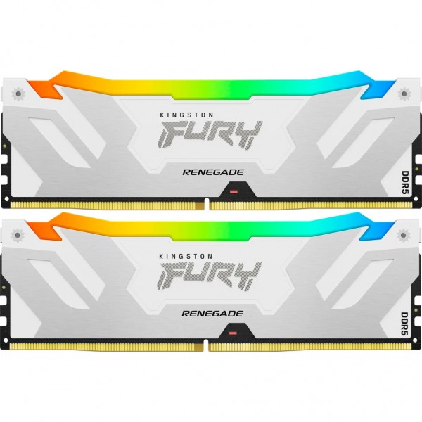 Модуль пам'яті для комп'ютера DDR5 32GB (2x16GB) 7600 MHz Renegade RGB White XMP Kingston Fury (ex.HyperX) (KF576C38RWAK2-32)