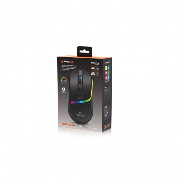 Мишка REAL-EL RM-530 USB Black (EL123200053)