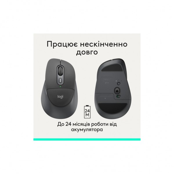 Мишка Logitech Signature Comfort Plus M850L Wireless/USB-C Graphite (910-007715)