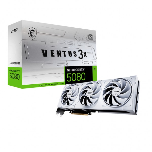 Відеокарта MSI GeForce RTX5080 16GB VENTUS 3X OC WHITE (RTX 5080 16G VENTUS 3X OC WHITE)