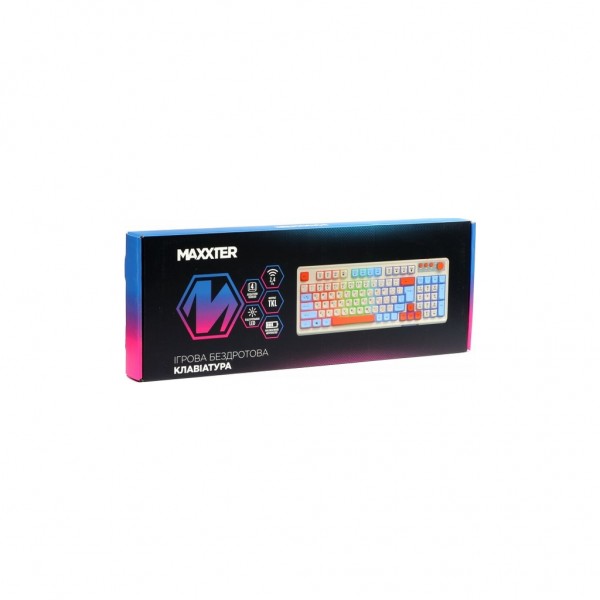 Клавіатура Maxxter KBGW-3C01-UA Wireless UA White (KBGW-3C01-UA)