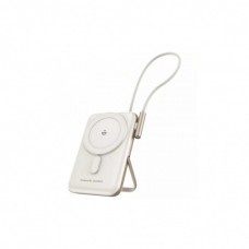 Батарея універсальна Choetech Magnetic Wireless 10000mAh 20W, PD, Qi-15W, USB-C In/Out, buid-in cabel, White (B735-CCWH)