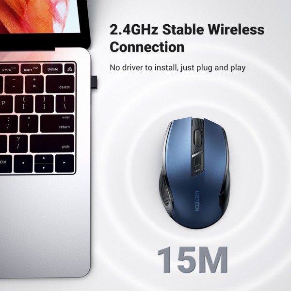 Мишка Ugreen MU006 Ergonomic Wireless Blue (15064)