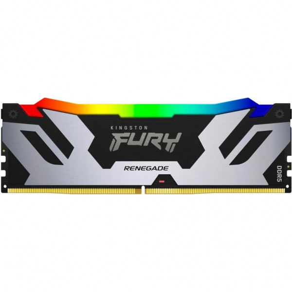 Модуль пам'яті для комп'ютера DDR5 48GB (2x24GB) 8000 MHz Renegade RGB Black/Silver Kingston Fury (ex.HyperX) (KF580C38RSAK2-48)