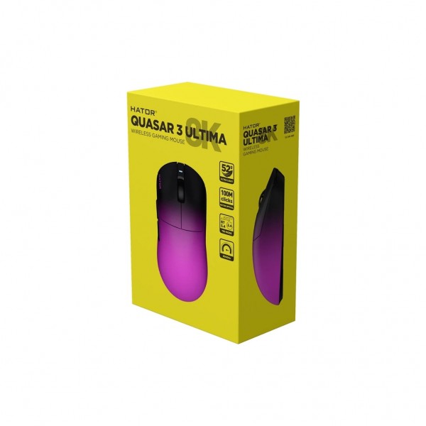 Мишка Hator Quasar 3 Ultima 8K Wireless/Bluetooth/USB Black/Purple (HTM760)