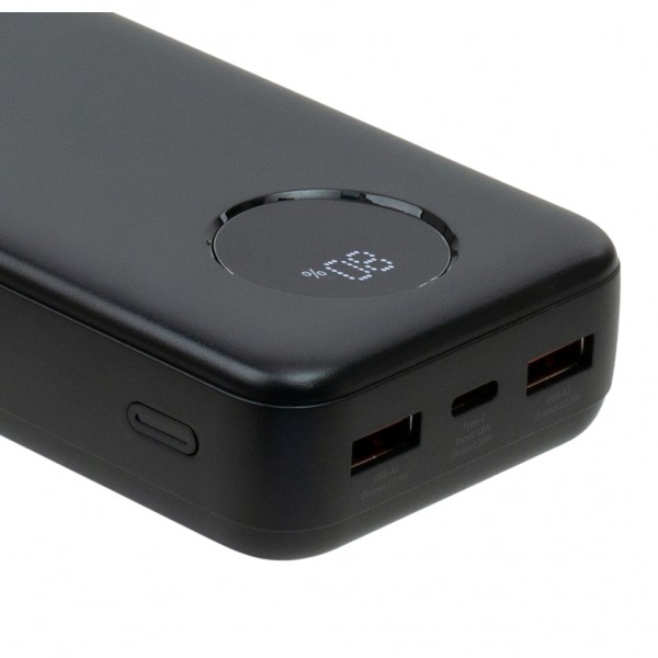 Батарея універсальна Vinga 20000 mAh 22.5W Display Black (VPBB2022)