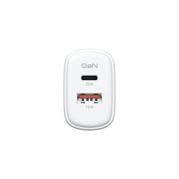 Зарядний пристрій Armorstandart 1xUSB-C PD25W + 1xUSB QC3.0 GaN white (ARM87066)