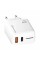 Зарядний пристрій Grand-X GaN 1xUSB-C + 1xUSB QC3.0 45W white (CH-460W)