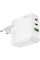 Зарядний пристрій HOCO C115A Header 2xUSB-C PD65W + 1xUSB QC3.0 GaN White (6931474798312)