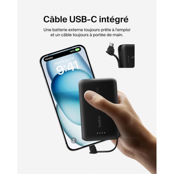 Батарея універсальна Belkin 10000mAh, 20W, USB-C, Black (BPB021HQBK)