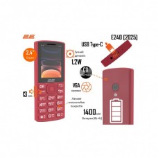 Мобільний телефон 2E E240 2025 Red (794300867219)
