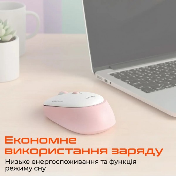 Мишка Meetion R571 Wireless White/Pink (MT-R571-P)