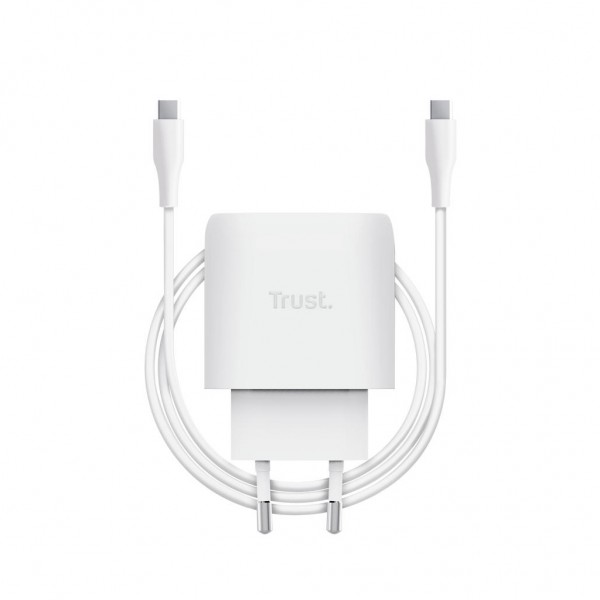 Зарядний пристрій Trust USB-C 45W GaN PD/PPS white (25522_TRUST)