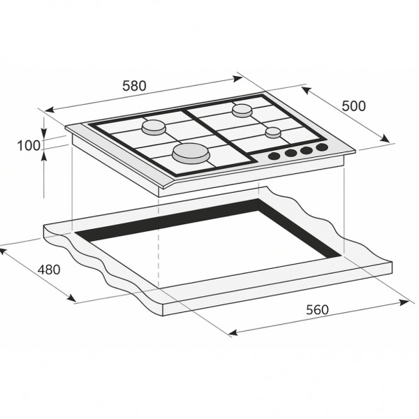 Варочна поверхня PRIME Technics PGH 50016 FIXC