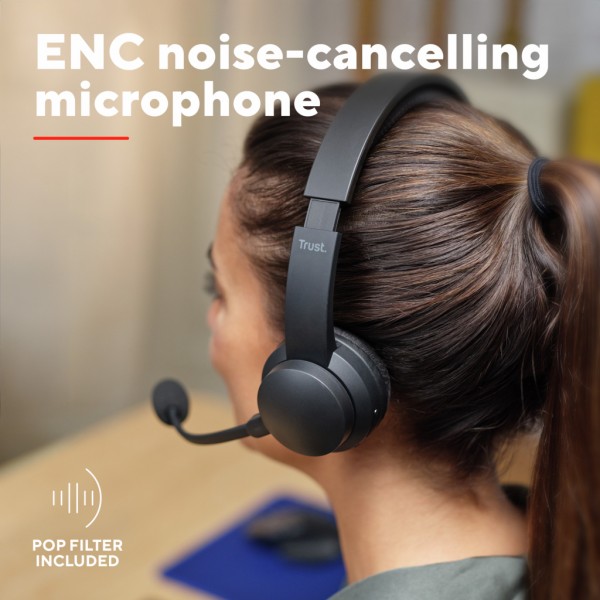 Навушники Trust Ayda Wireless ENC Black (25463)