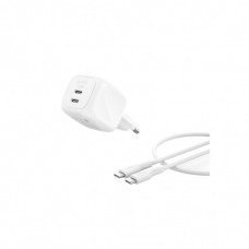 Зарядний пристрій Belkin 2xUSB-C PD50W GaN PPS + cable USB-C to USB-C 1.0m white (WCH019KQ1MWH-B6)