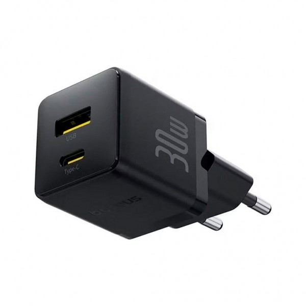 Зарядний пристрій Baseus Palm Fast Charger C+U 30W cluster black (P1011160A113-00)