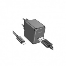Зарядний пристрій HOCO CS11A USB + cable USB to Lightning black (6942007603560)