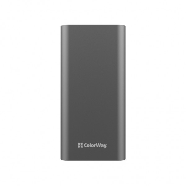 Батарея універсальна ColorWay 20 000 mAh PD/20W, QC/3.0, USB-C/Micro-USB/Lightning/USB-A max.22.5W Gray (CW-PB200LPH3GR-PDD)