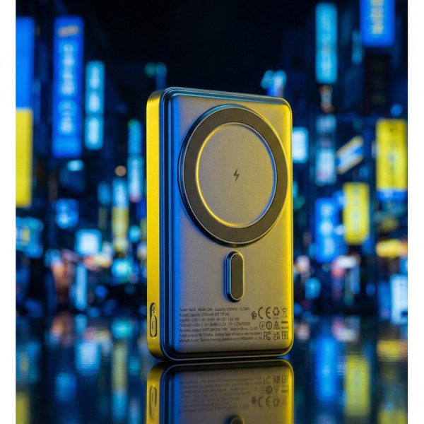 Батарея універсальна HOCO 5000mAh Title PD/20W Magnetic with stand + mini wallet Grey (Q46 / 714988)
