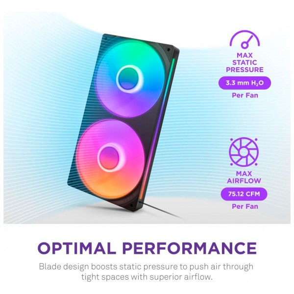Кулер до корпусу NZXT F240 RGB Core Fan (Single Frame) - Black (RF-U24HF-B1)