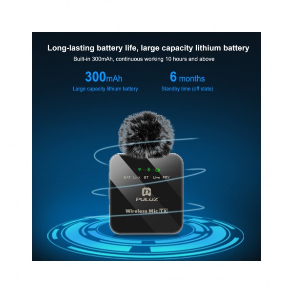 Мікрофон Puluz для телефону приймач Type-C Black (PU646B)